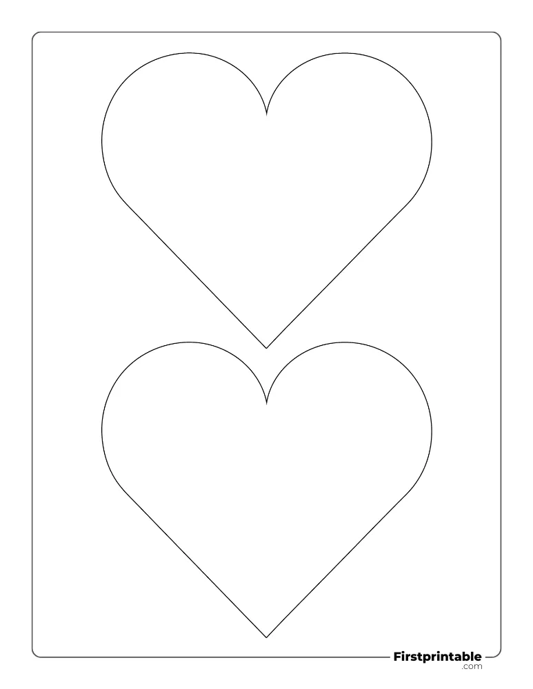 Classic Heart Template Medium Outline