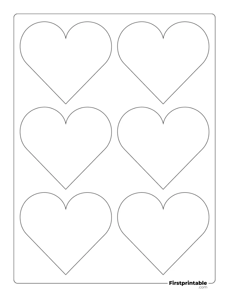 Classic Heart Template Small Outline