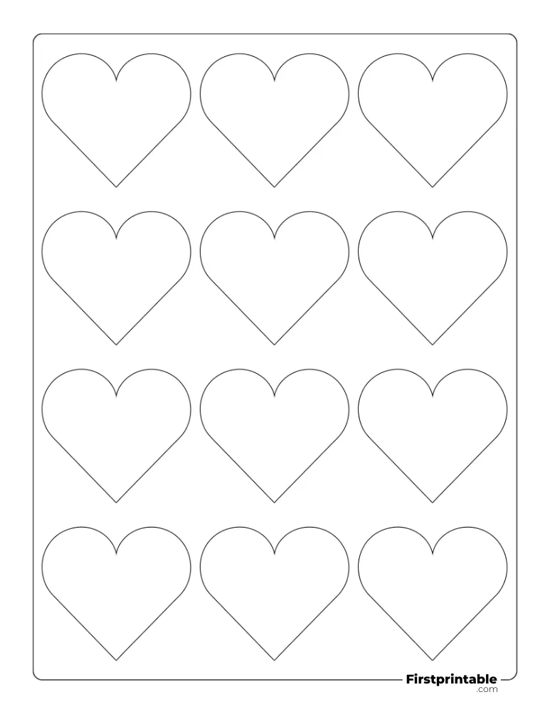 Classic Heart Template XS Outline