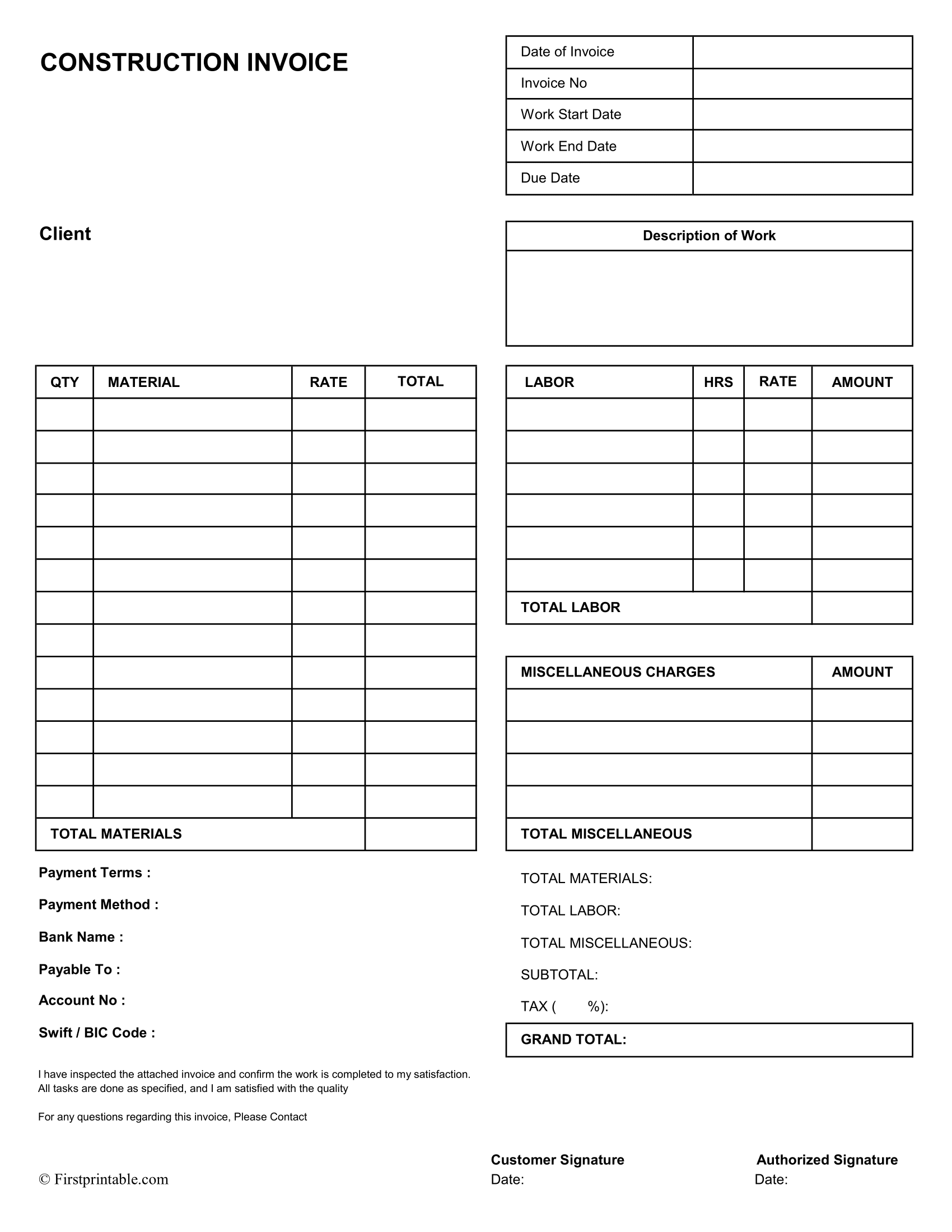 Construction Invoice 01 - PDF