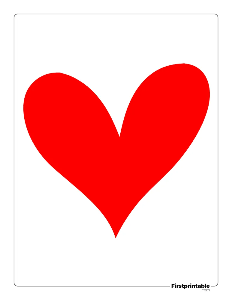 Doodle Heart Template Large Colored