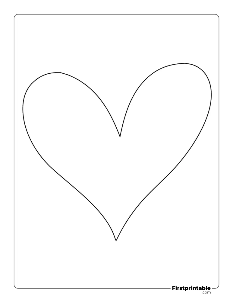 Doodle Heart Template Large Outline