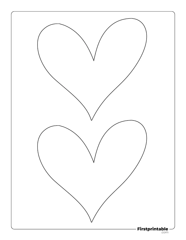 Doodle Heart Template Medium Outline