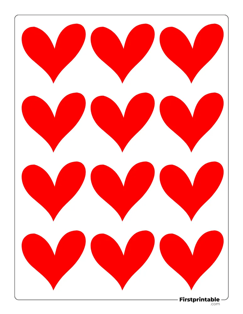 Doodle Heart Template XS Colored