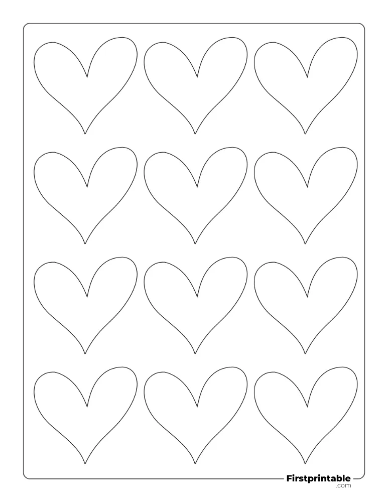 Doodle Heart Template XS Outline