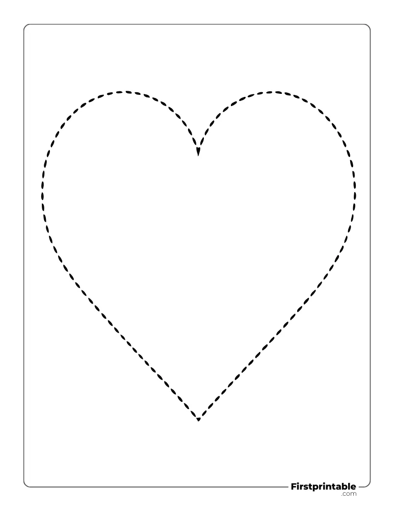 Dotted Heart Template Large Outline