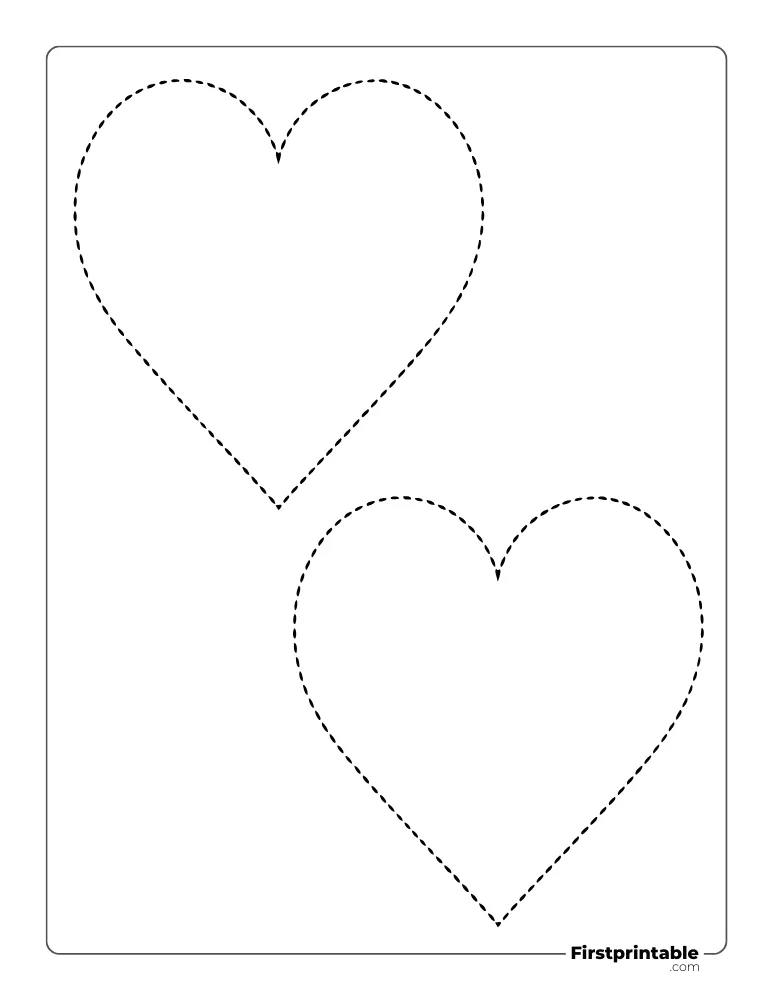 Dotted Heart Template Medium Outline