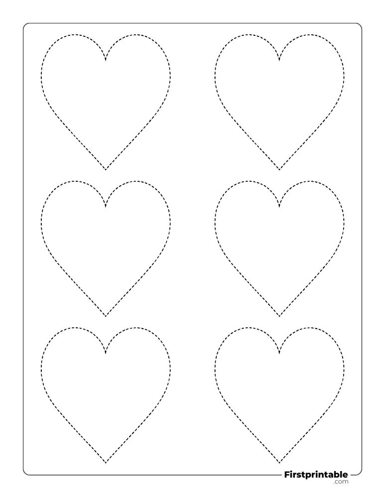 Dotted Heart Template Small Outline