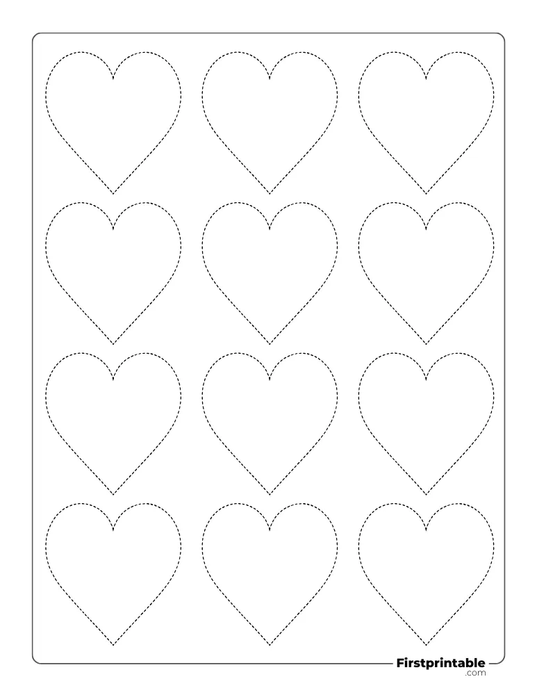 Dotted Heart Template XS Outline