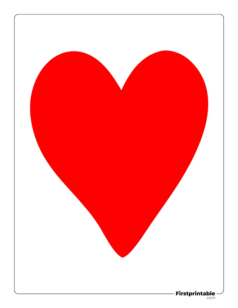 Easy Heart Template Large Colored