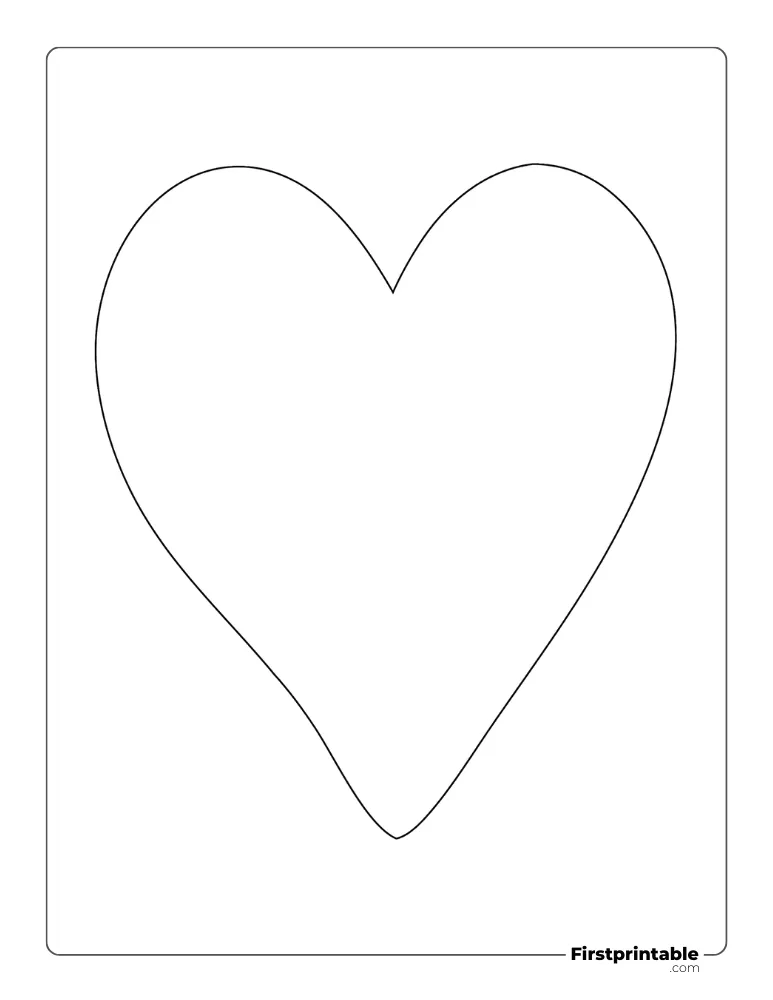 Easy Heart Template Large Outline