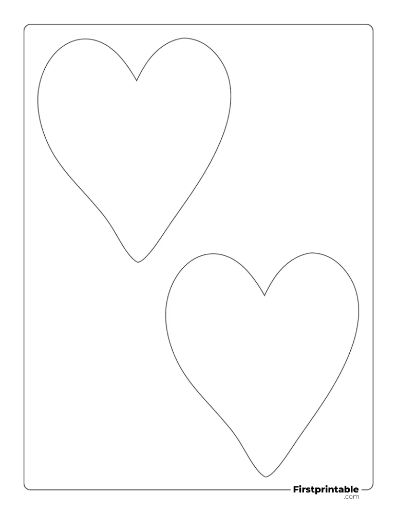 Easy Heart Template Medium Outline