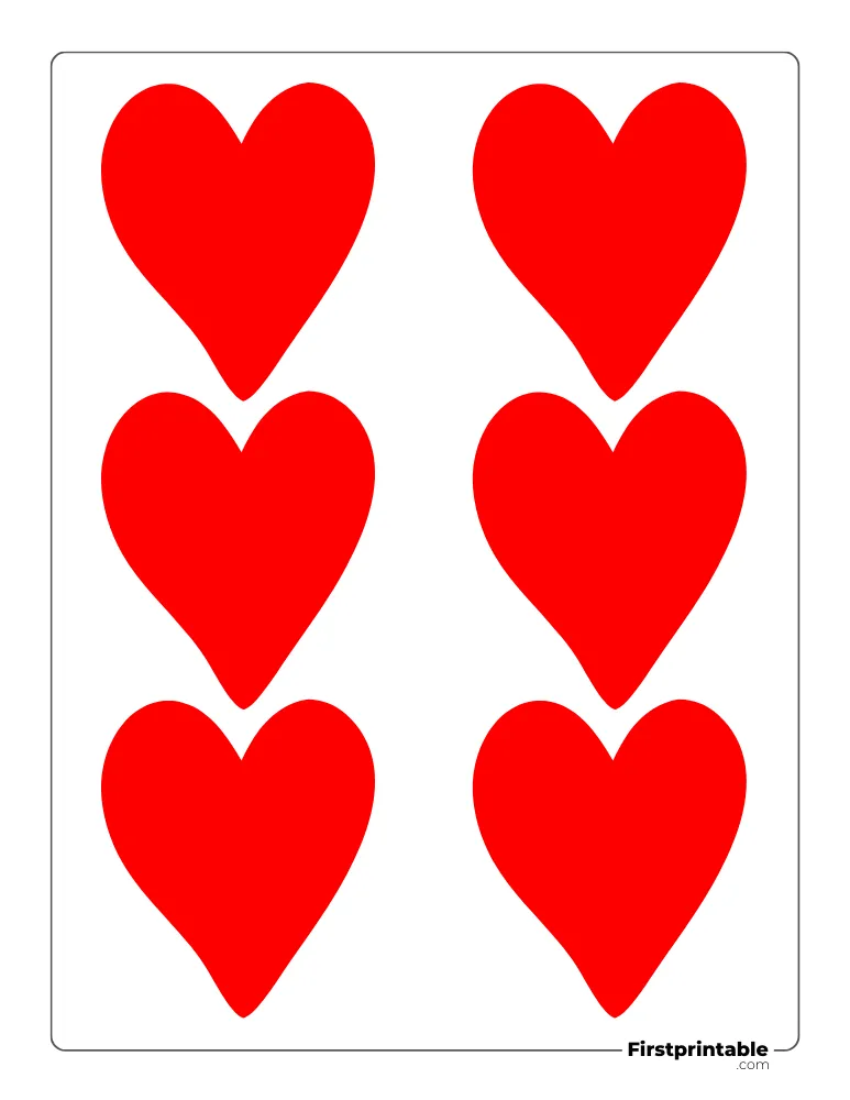 Easy Heart Template Small Colored