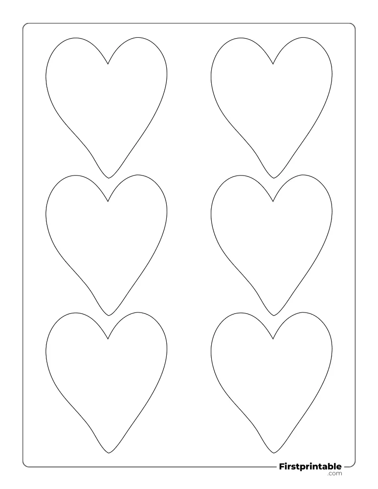 Easy Heart Template Small Outline