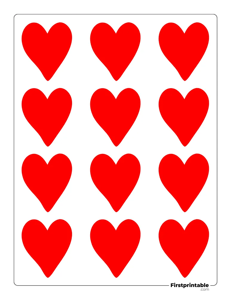 Easy Heart Template XS Colored