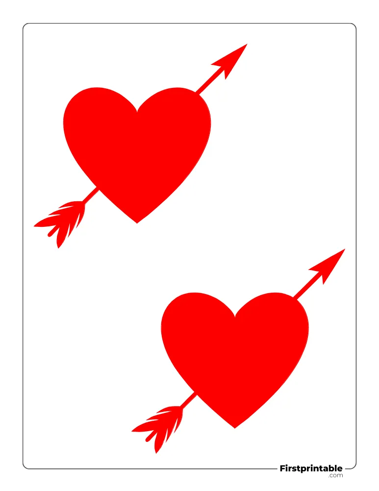 Heart with Arrow Template Medium Colored