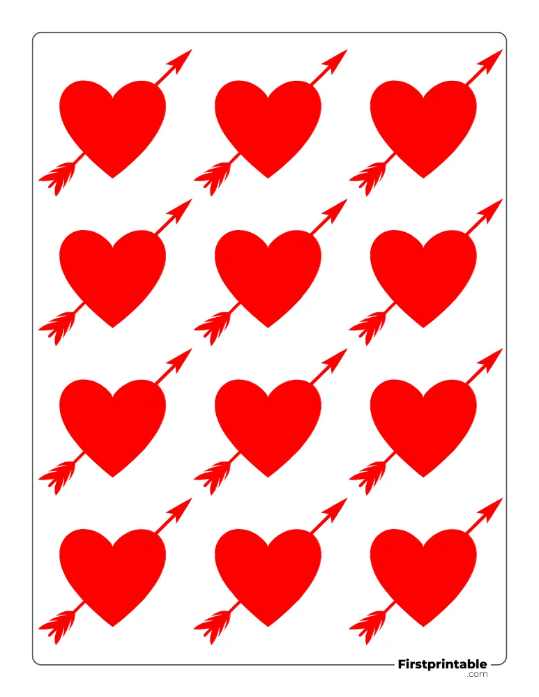 Heart with Arrow Template XS Colored