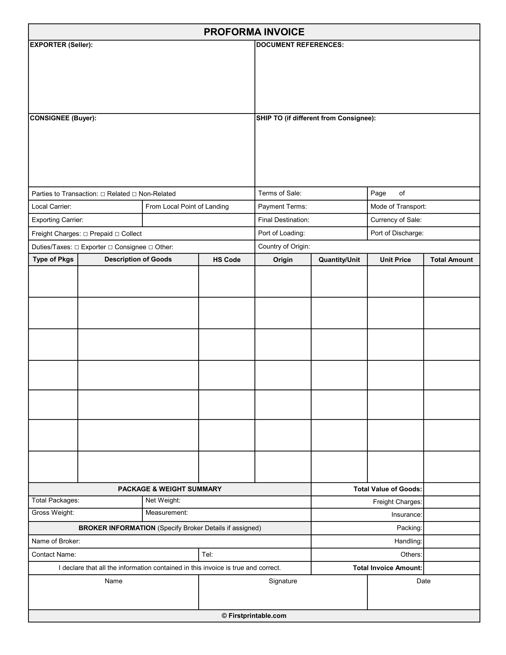 Proforma Invoice - PDF