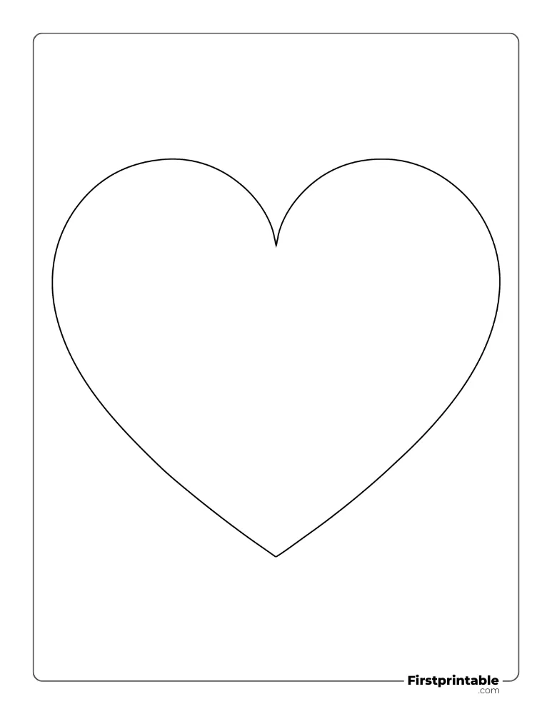 Simple Heart Template Large Outline