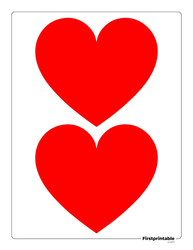 Simple Heart Template Medium Colored