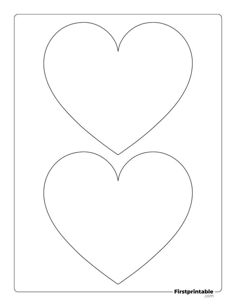 Simple Heart Template Medium Outline