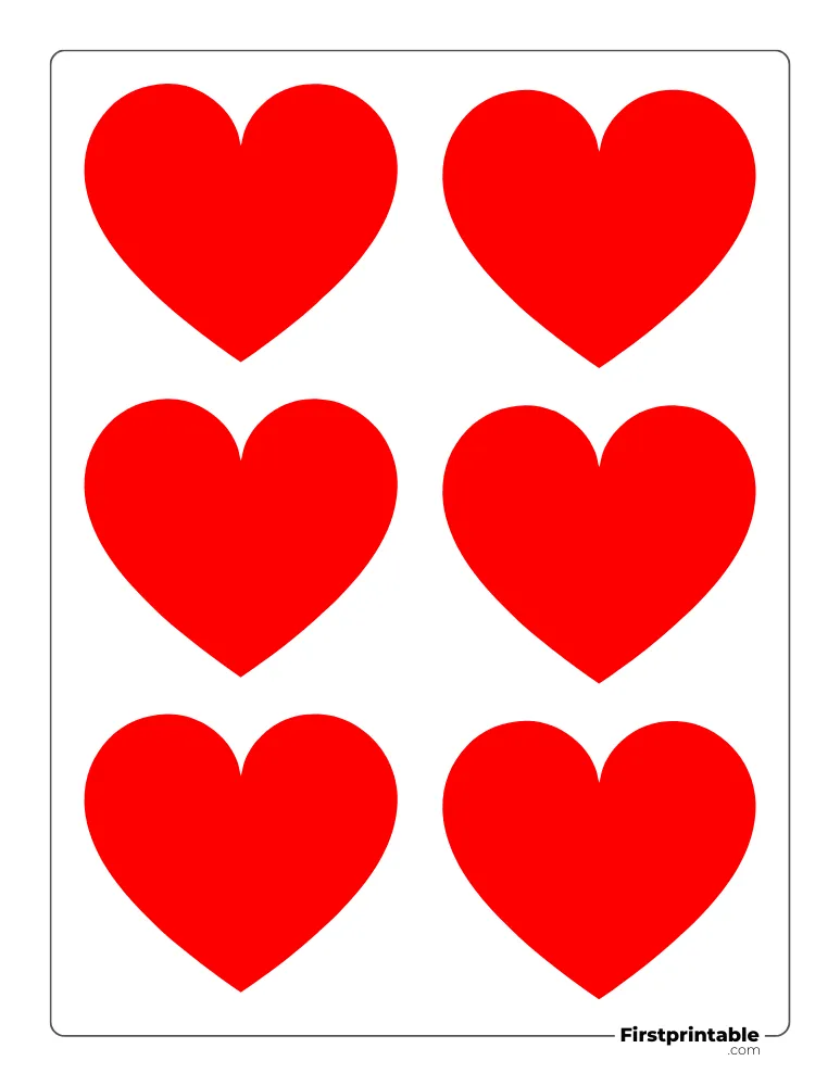 Simple Heart Template Small Colored