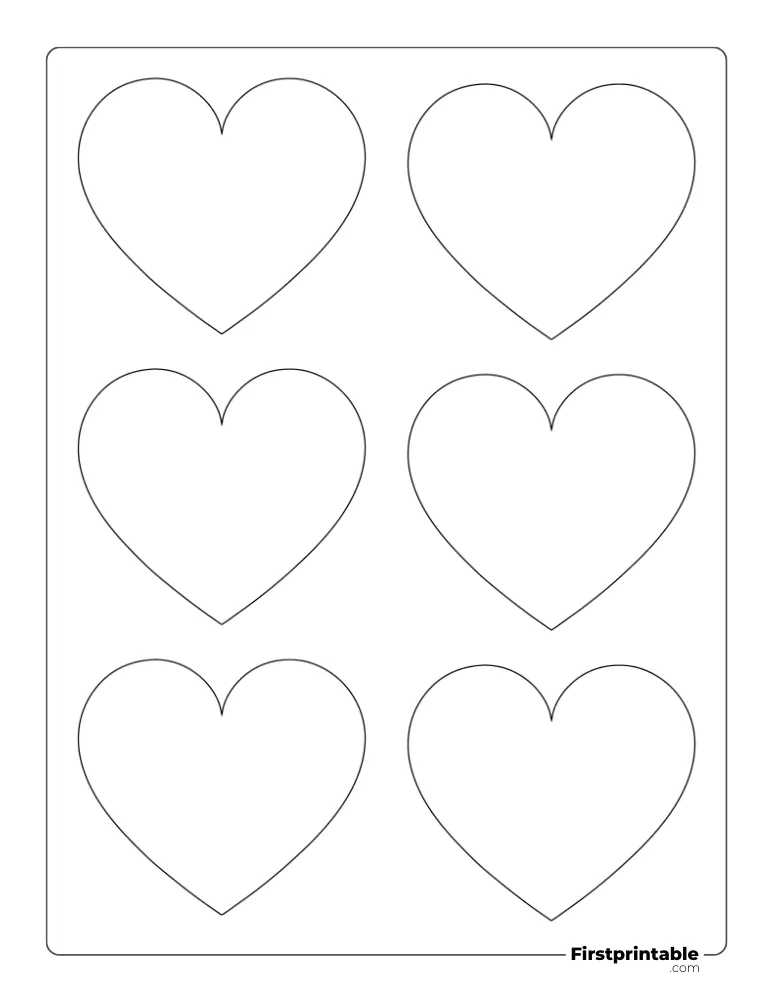 Simple Heart Template Small Outline