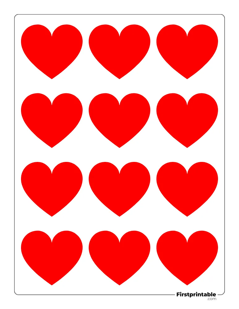 Simple Heart Template XS Colored