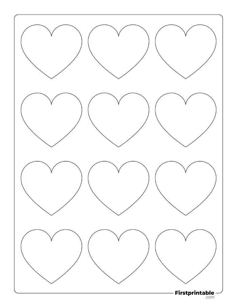 Simple Heart Template XS Outline