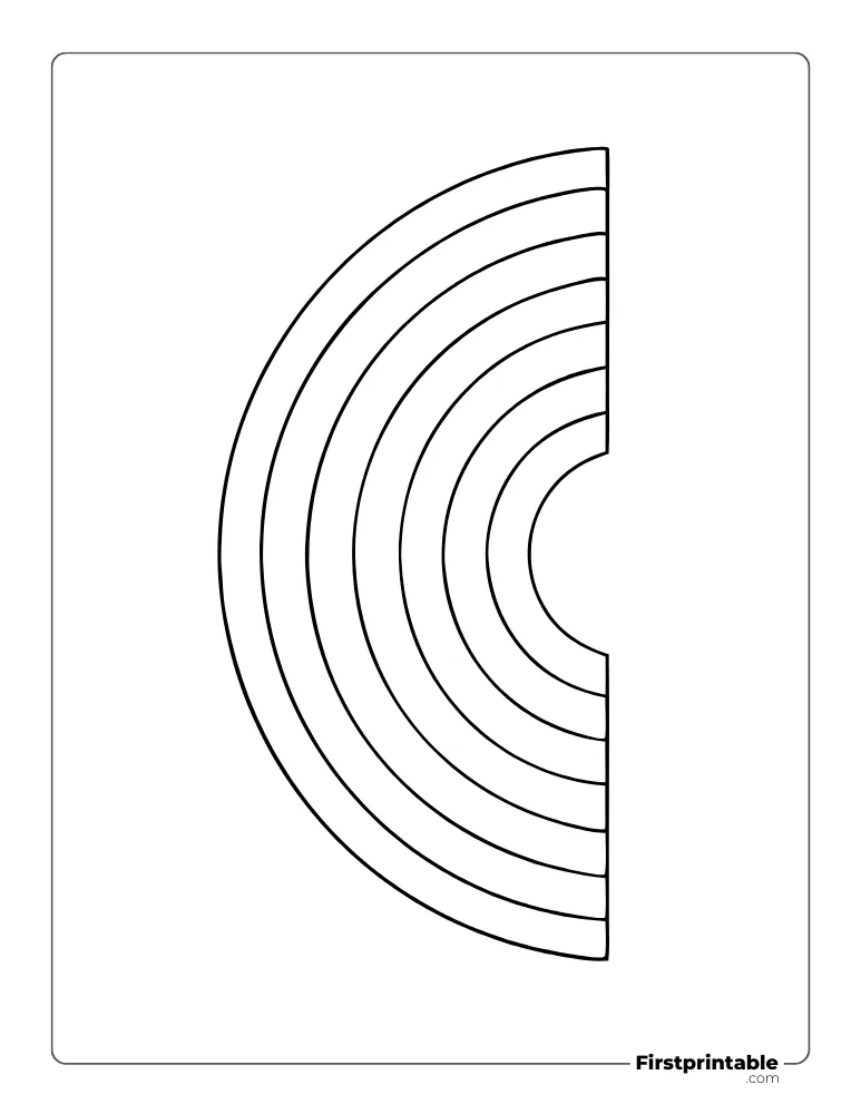 Blank Rainbow Template Large Outline