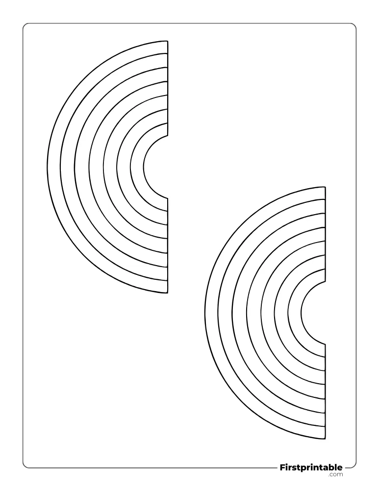 Blank Rainbow Template Medium Outline