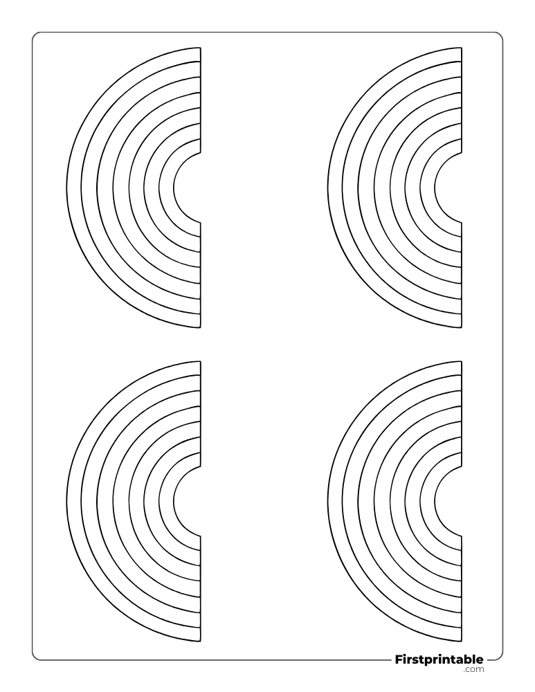 Blank Rainbow Template Small Outline