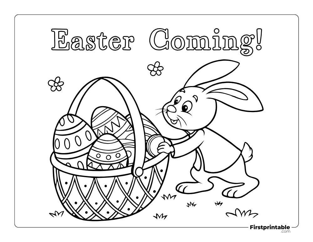 Easter Coming Coloring Page