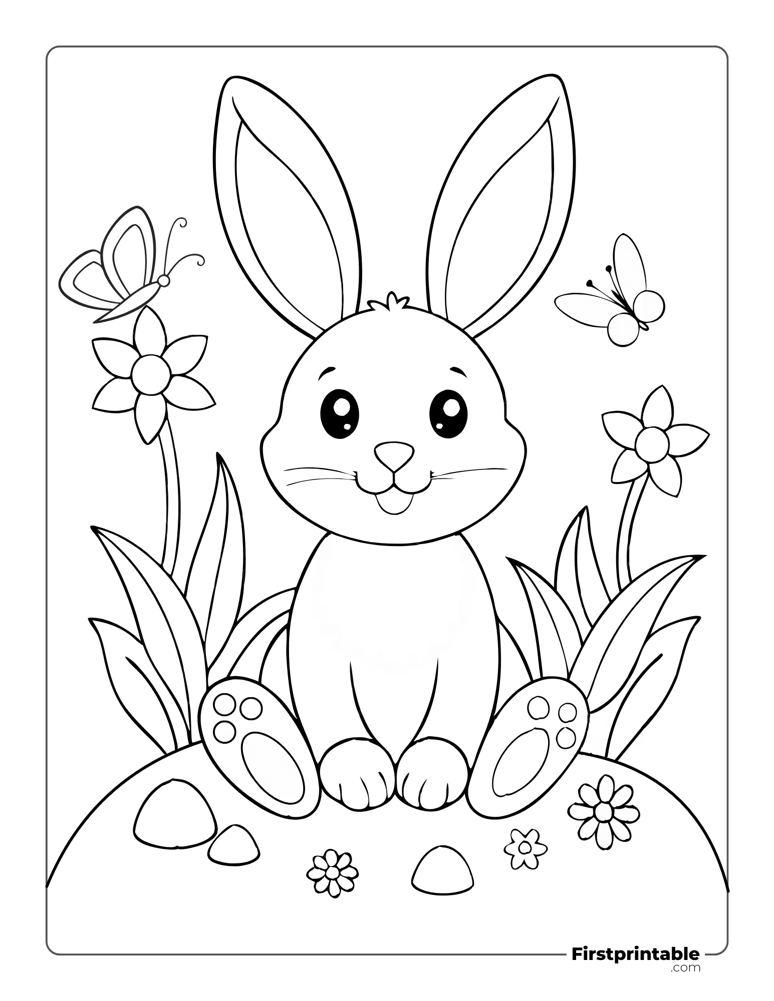 Color the Cute Bunny in Sitting Position 