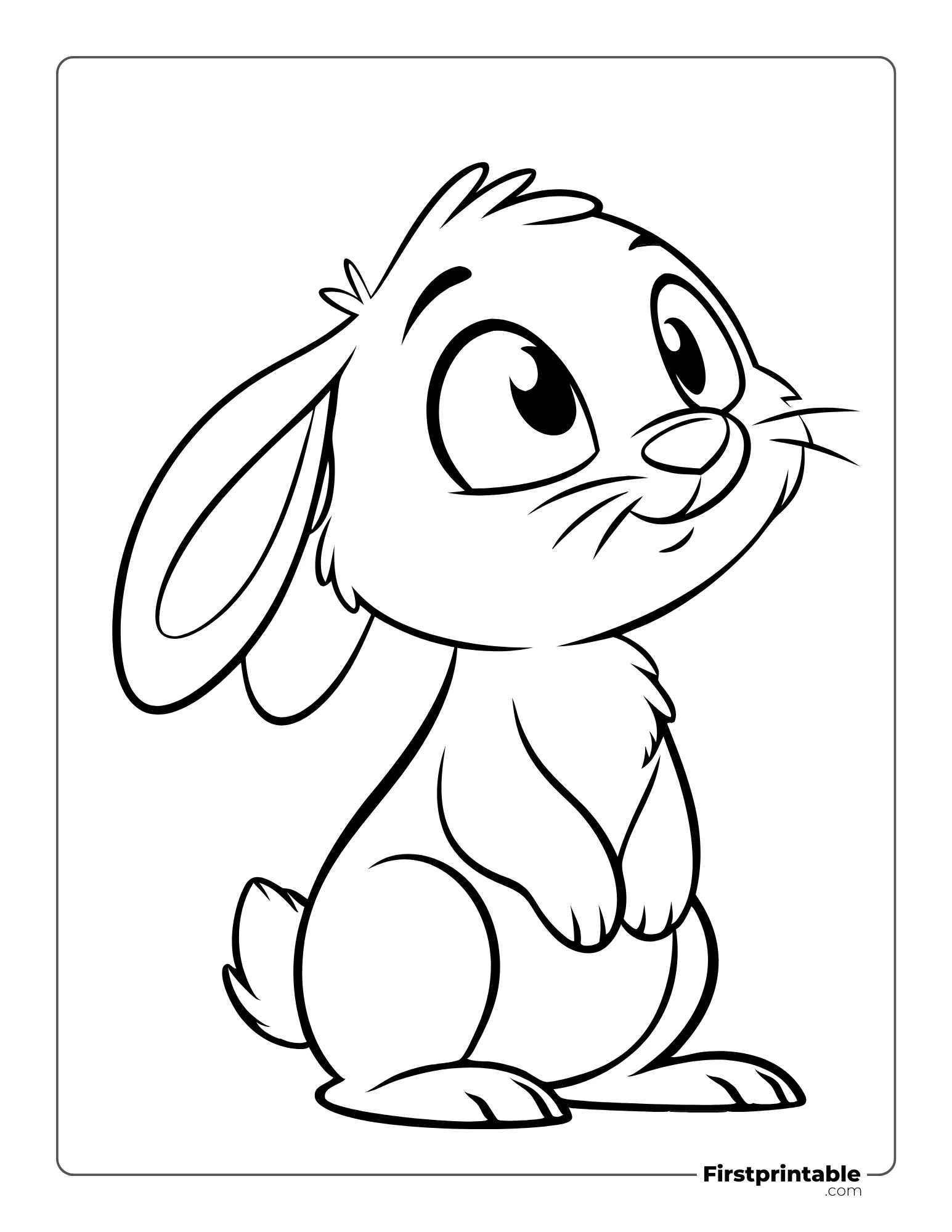 Cute Cartoon Bunny  Coloring Page