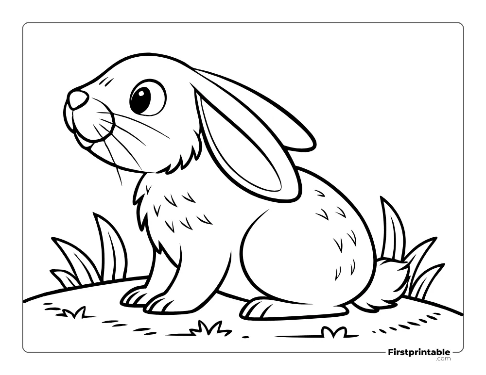 Dwarf Lop Rabbit Coloring Page