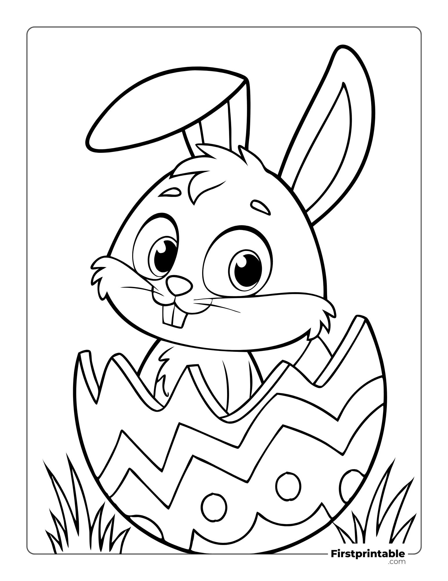 Easter Bunny and Egg Coloring Sheet