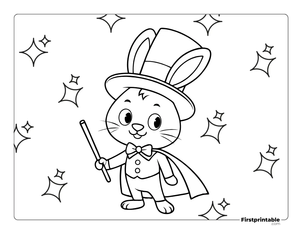 Bunny in a Magical Man Costume