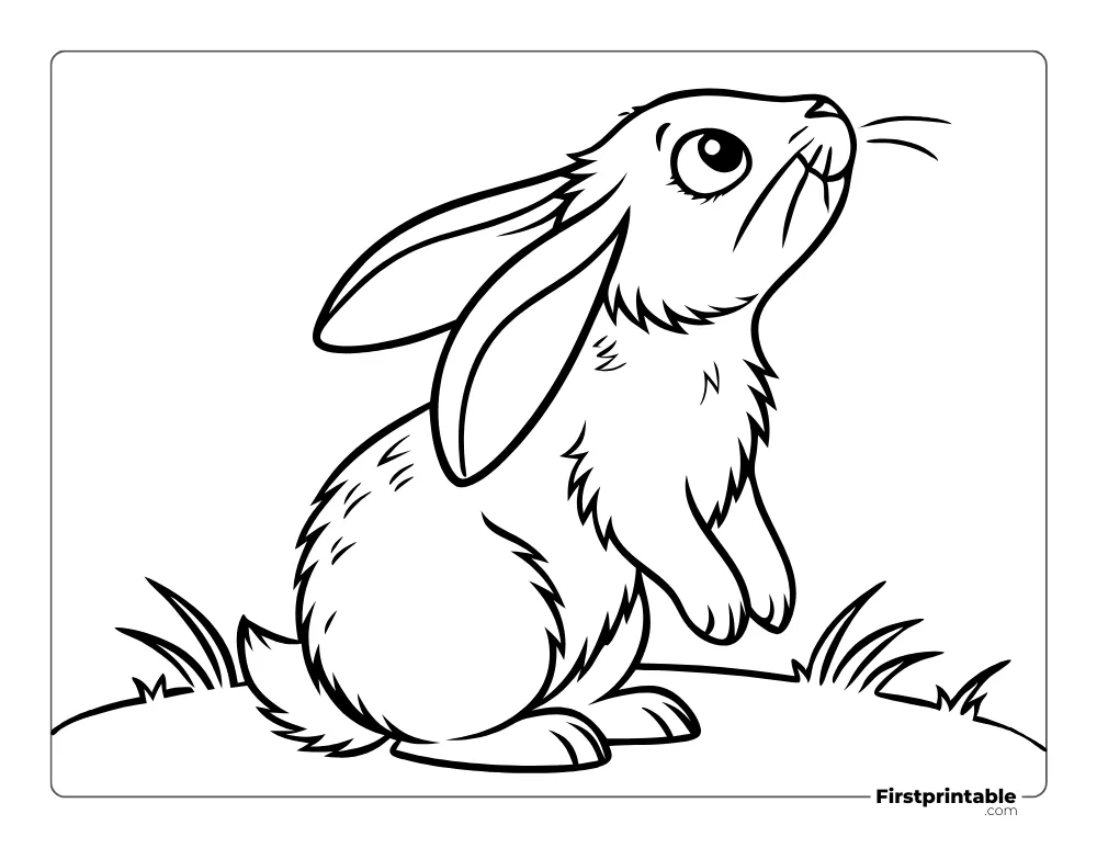 Cute Bunny Coloring Sheet