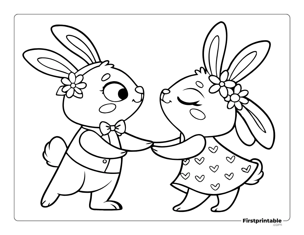 Bunny Couple Coloring Page