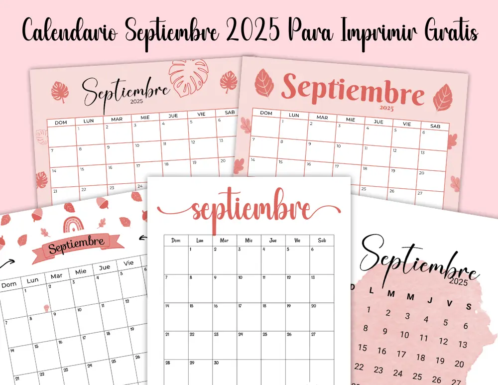 Calendario Septiembre 2025 Para Imprimir Gratis en Español