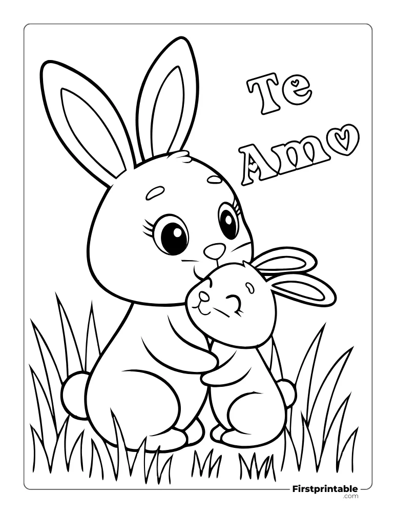 Dibujos para Colorear de Conejos 02