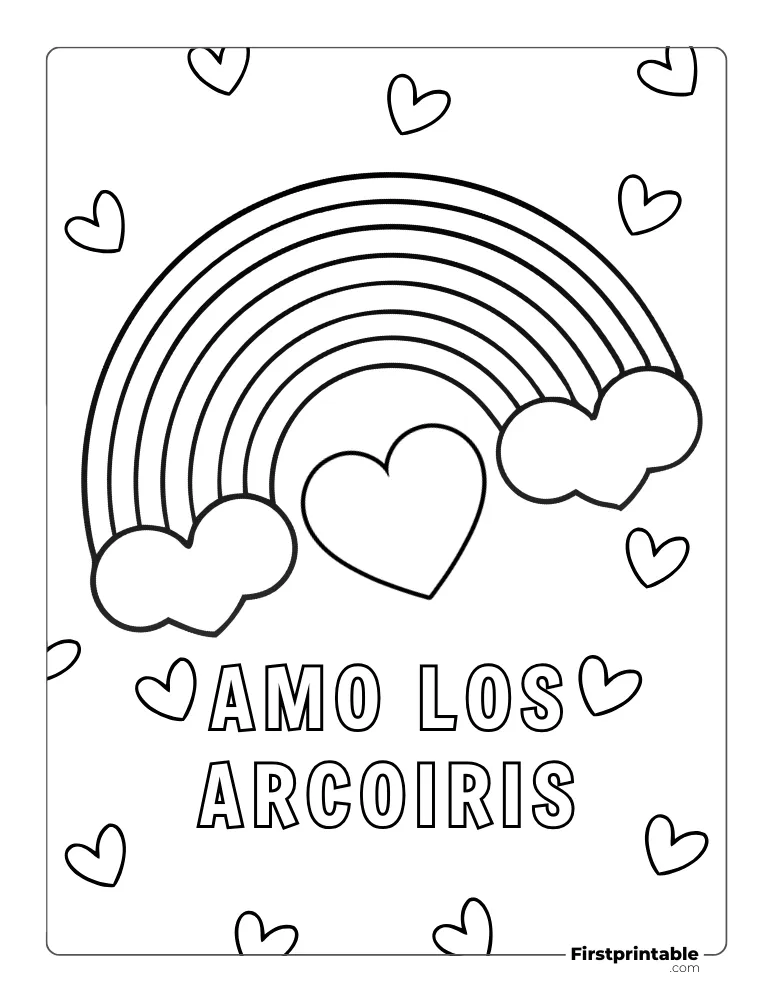 Dibujos para colorear de arcoiris 07