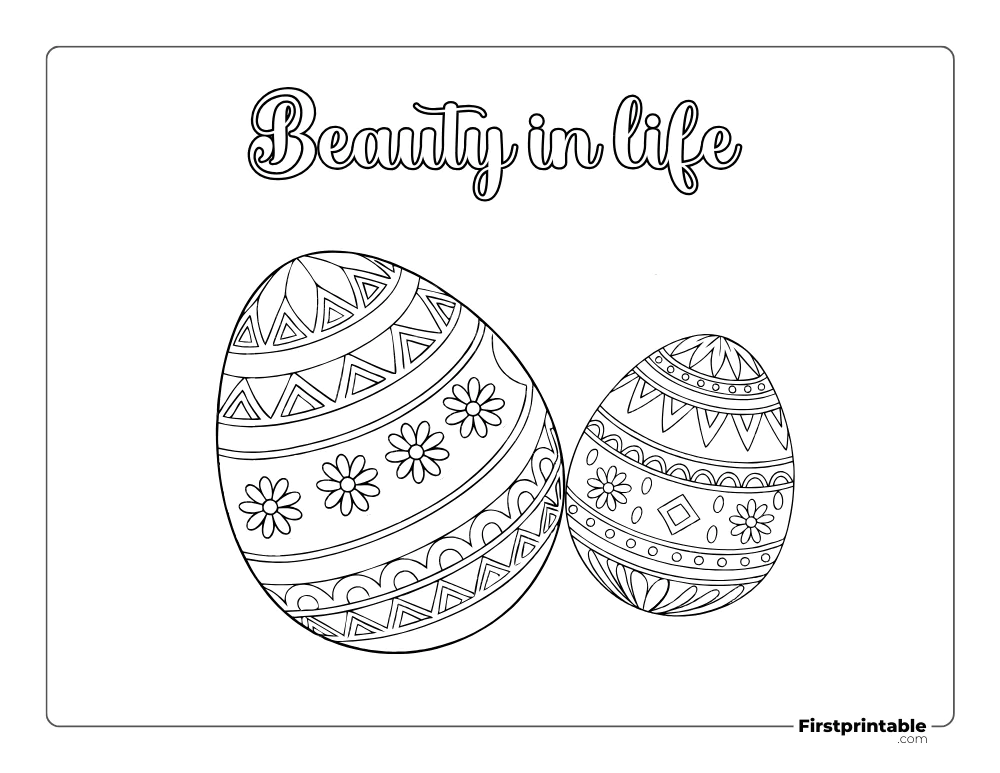 Easy Mandala Easter Egg Coloring Page for Teens