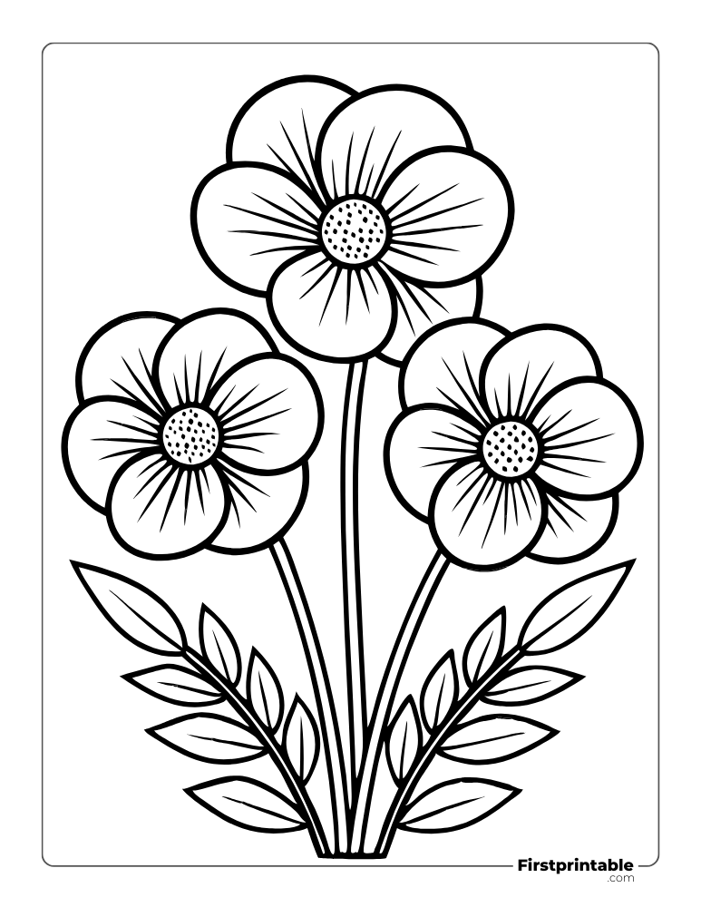 Color the Cute Poppy Flowers