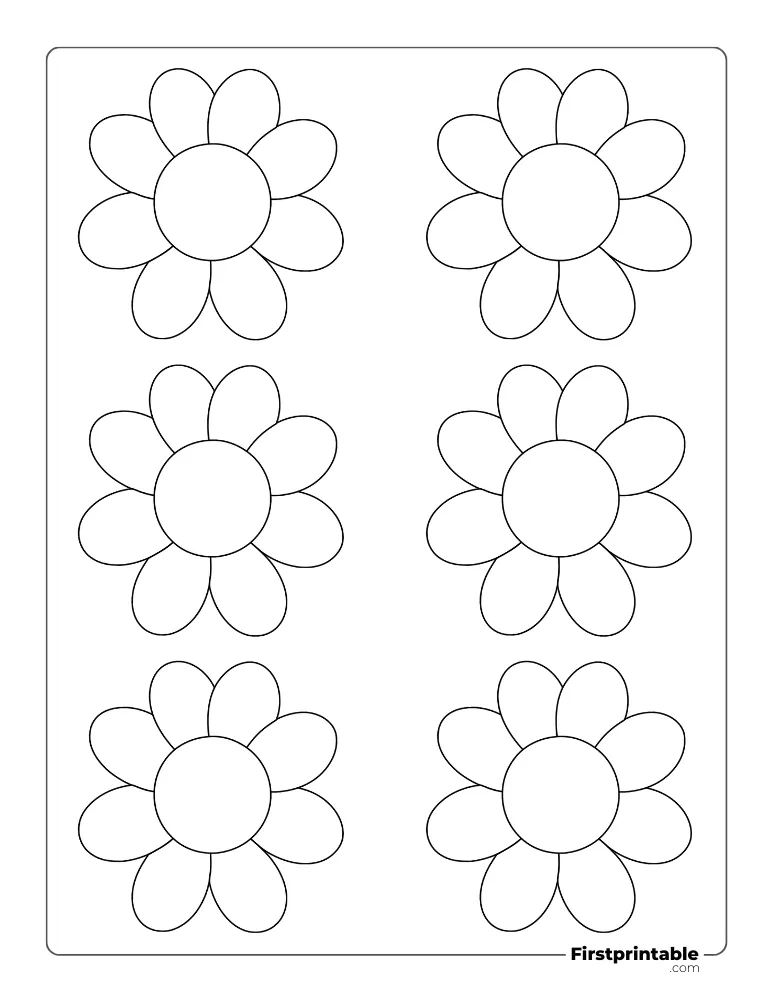 Simple Flower Template - Small Outline