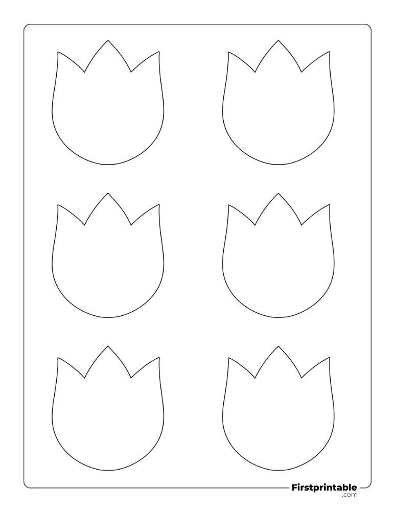 Tulip Flower Template - Small Outline
