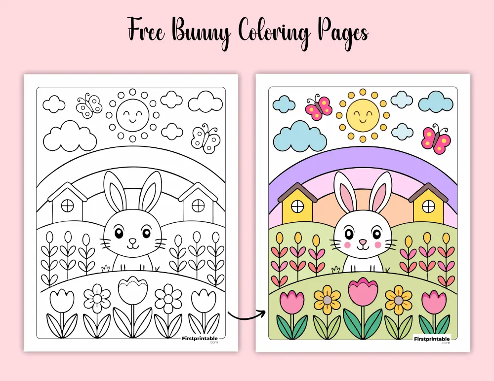 Free Bunny Coloring Pages For Kids