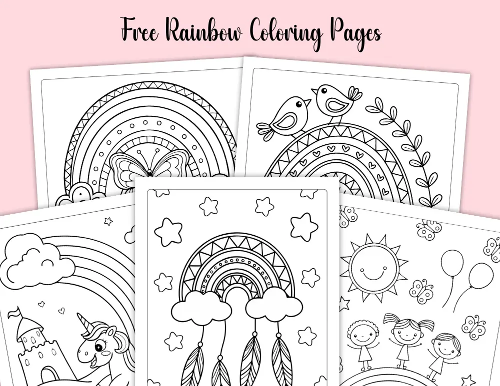 Free Rainbow Coloring Pages