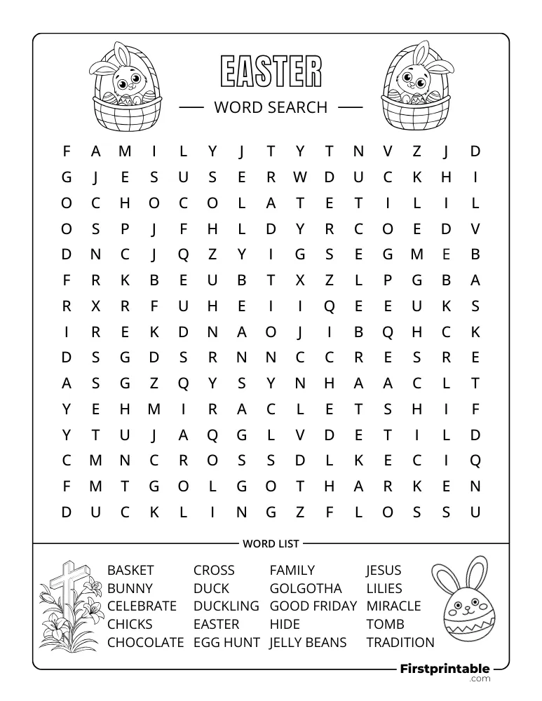 Easter Word Search - Medium 01